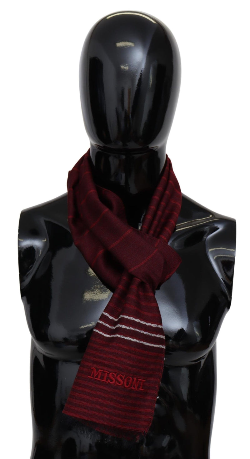 Missoni Elegant Wool Silk Blend Striped Men's Scarf