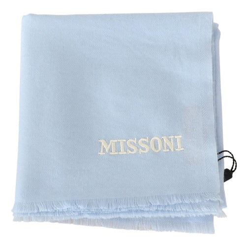 Missoni Luxurious Cashmere Scarf with Logo Men's Embroidery