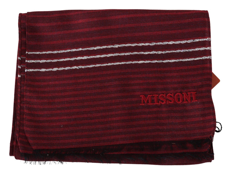Missoni Men's Striped Wool Blend Unisex Neck Wrap Men's Red