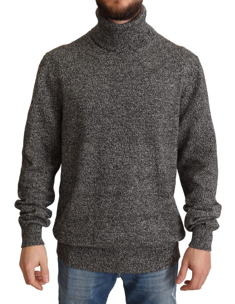 Dolce & Gabbana Gray Turtle Neck Cashmere Pullover Men's Sweater