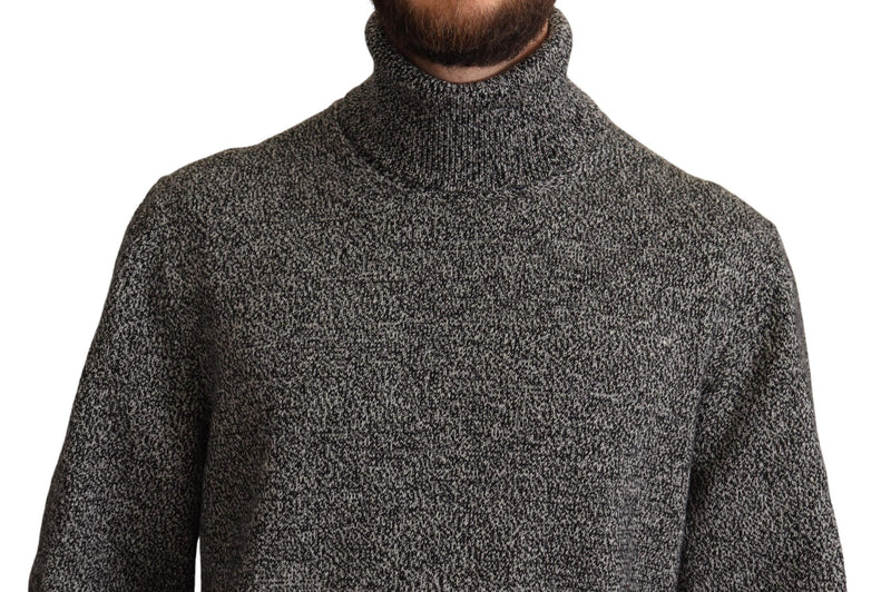 Dolce & Gabbana Gray Turtle Neck Cashmere Pullover Men's Sweater