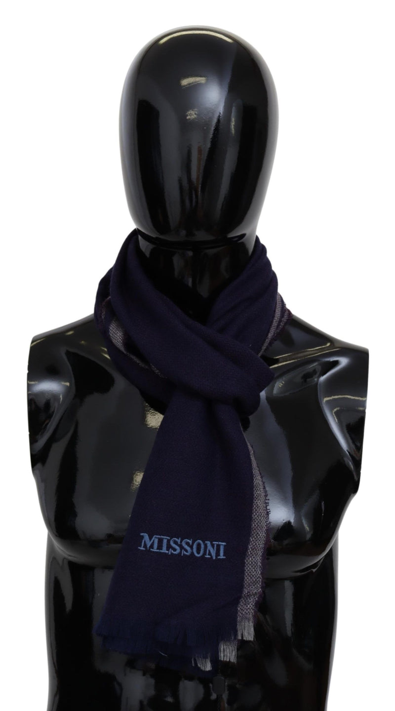 Missoni Multicolor Striped Wool Unisex Wrap Fringes Men's Scarf