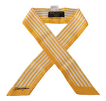 Dolce & Gabbana Yellow Stripes Twill Silk Foulard Women's ShawlScarf