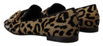 Dolce & Gabbana Elegant Leopard Crystal Gem Women's Loafers