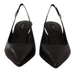 Dolce & Gabbana Elegant Black Leather Slingbacks Women's Heels