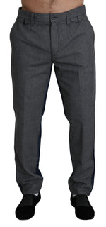 Dolce & Gabbana Gray Dress Blue Denim Trousers Cotton Men's Pants