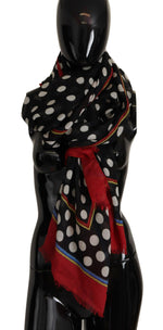 Dolce & Gabbana Elegant Silk-Cashmere Polka Dot Women's Scarf