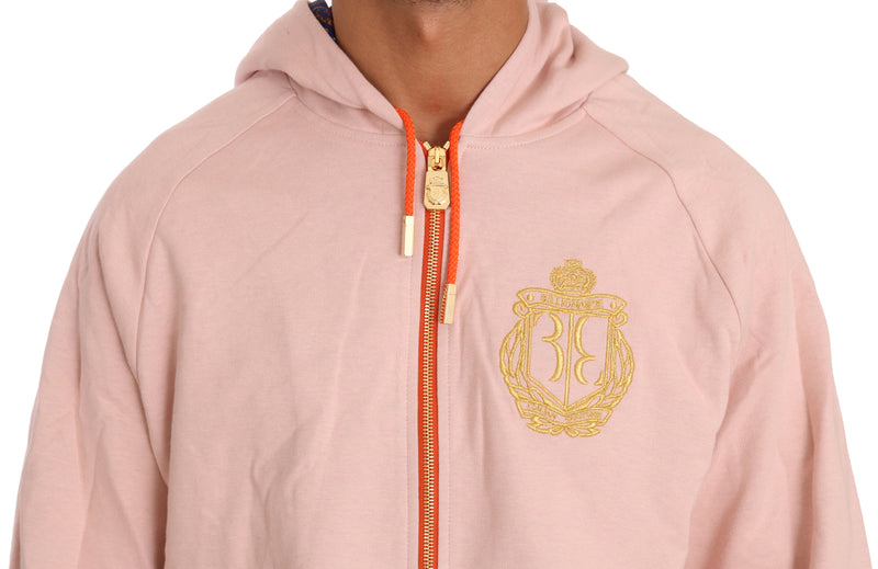 Billionaire Italian Couture Elegant Pink Cotton Sweatsuit Luxury Men's Comfort
