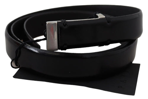 PLEIN SUD Elegant Black Leather Waist Women's Belt