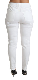 Dolce & Gabbana Chic White Mid Waist Designer Women's Jeans