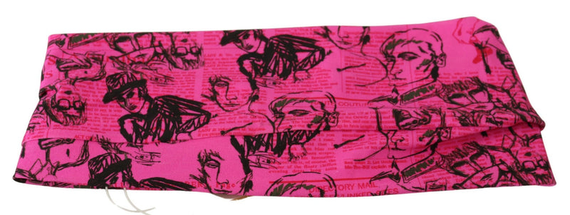 John Galliano Chic Pink Newspaper Print Cropped Women's Top