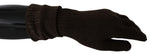 Costume National Brown Wool Knitted One Size Wrist Length Women's Gloves