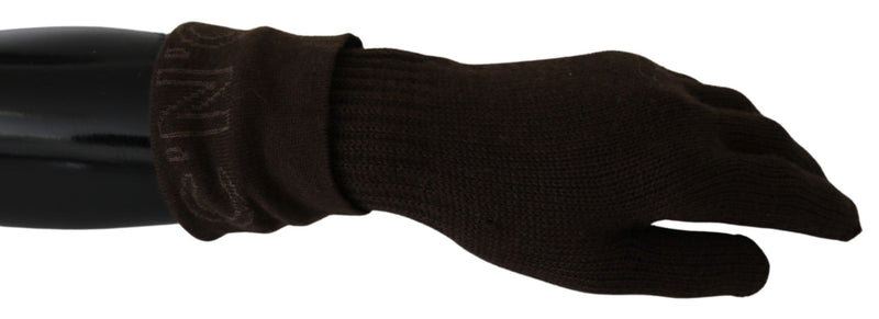 Costume National Elegant Brown Knitted Women's Gloves