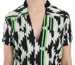 Costume National Multi Color Plunging Top Women's Blouse