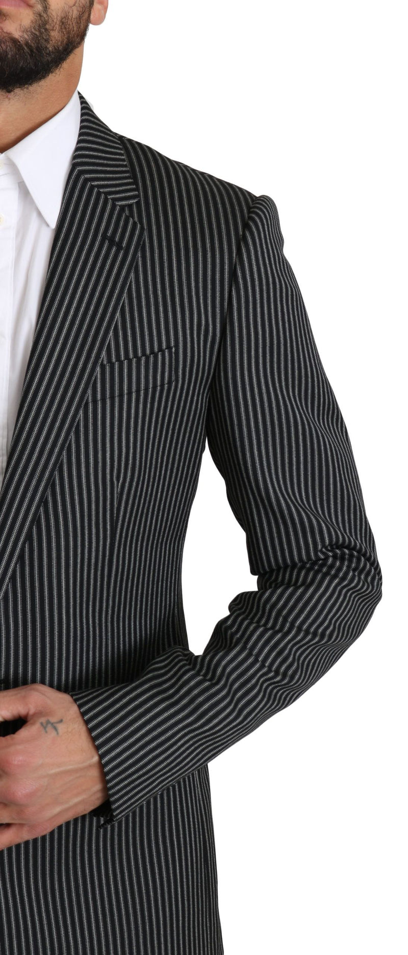 Dolce & Gabbana Black White Stripes 2 Piece MARTINI Men's Suit