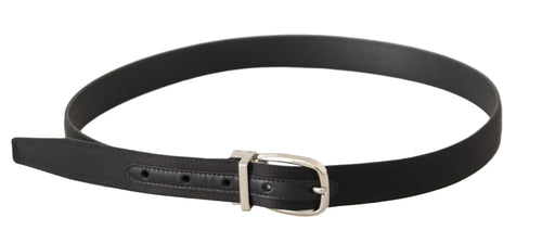 Dolce & Gabbana Elegant Black Leather-Canvas Designer Men's Belt