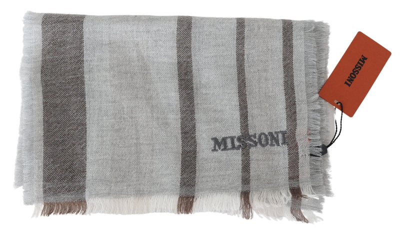 Missoni Multicolor Striped Wool Unisex Neck Wrap Men's Scarf