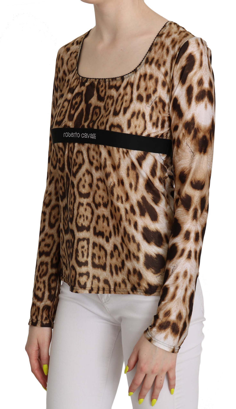 Roberto Cavalli Elegant Leopard Long Sleeve Women's Top