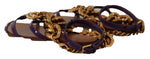 Dolce & Gabbana Purple Heart Chain Gladiator Women's Flats