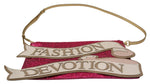 Dolce & Gabbana Pink Glittered Fashion Devotion Sling CLEO Women's Purse