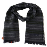 Missoni Chic Striped Wool Scarf with Logo Men's Embroidery