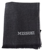 Missoni Elegant Wool Scarf with Signature Men's Embroidery