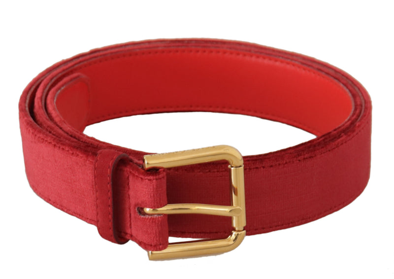 Dolce & Gabbana Elegant Red Suede Designer Women's Belt
