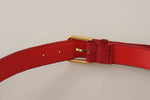 Dolce & Gabbana Elegant Red Suede Designer Women's Belt