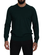 Dolce & Gabbana Elegant Green Crewneck Cashmere Men's Sweater