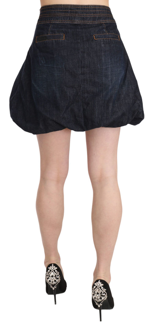 Exte Chic Dark Blue A-Line Mini Women's Skirt