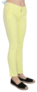 PINKO Chic Yellow Low Waist Skinny Casual Women's Trousers
