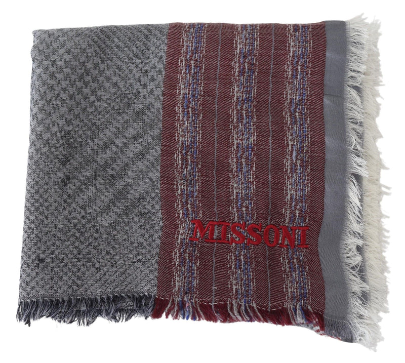 Missoni Multicolor Wool Striped Unisex Neck Wrap Shawl Men's Scarf