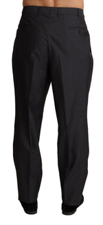 Dolce & Gabbana Gray Wool Blend Formal Trousers Men's Pants