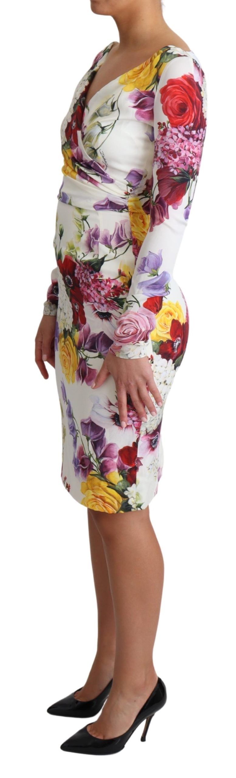 Dolce & Gabbana Elegant Floral Sheath Silk Women's Dress