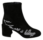 Dolce & Gabbana Chic Embroidered Ankle Women's Boots