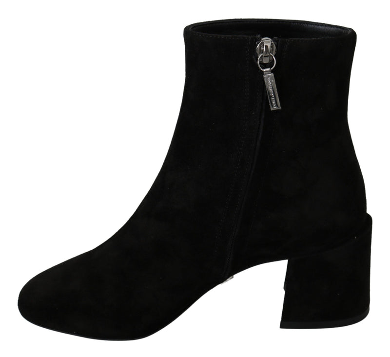 Dolce & Gabbana Black Suede L'Amore E'Bellezza Boots Women's Shoes