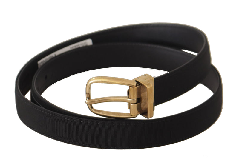 Dolce & Gabbana Elegant Black Canvas-Leather Men's Men's Belt