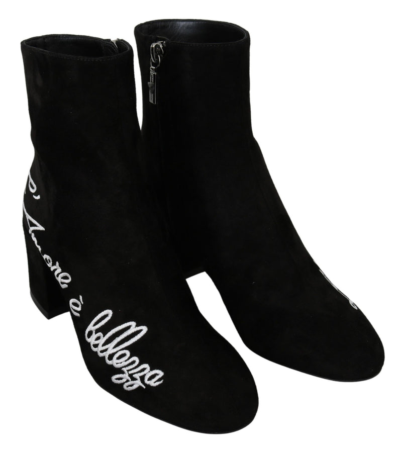 Dolce & Gabbana Chic Embroidered Ankle Women's Boots