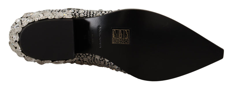 Dolce & Gabbana Crystal-Embellished Black Suede Women's Boots