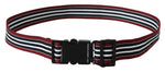 Costume National Striped Leather Fashion Belt in Black &amp; Women's Red