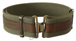 Ermanno Scervino Green Leather Rustic Bronze Buckle Army Women's Belt