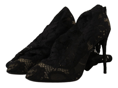 Dolce & Gabbana Elegant Stretch Sock Boots in Sleek Women's Black
