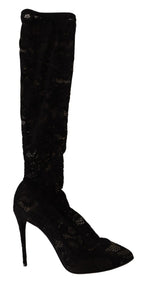 Dolce & Gabbana Elegant Stretch Sock Boots in Sleek Women's Black