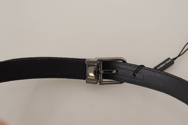 Dolce & Gabbana Elegant Black Cotton-Leather D&amp;G Men's Belt