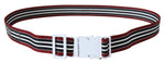Costume National Black Red Stripe White Logo Buckle Waist Men's Belt