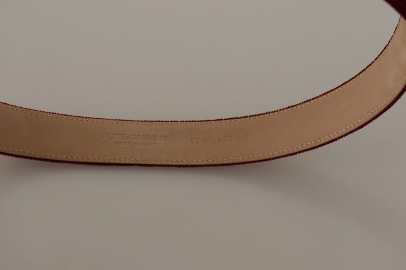 Dolce & Gabbana Elegant Velvet Logo Engraved Women's Belt