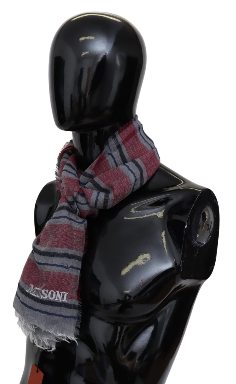 Missoni Multicolor Striped Wool Blend Unisex Neck Wrap Men's Scarf