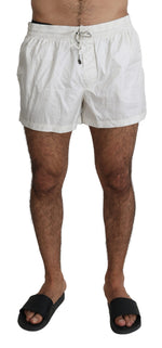 Dolce & Gabbana White Polka Beachwear Shorts Mens Men's Swimshorts