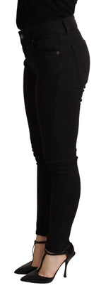 Dolce & Gabbana Black Skinny Denim Cotton Stretch Women's Trouser