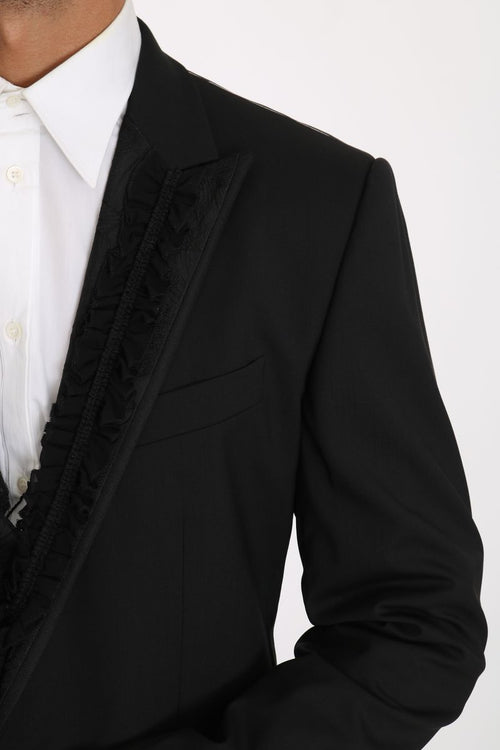 Dolce & Gabbana Elegant Black Slim Fit Martini Blazer Men's Jacket